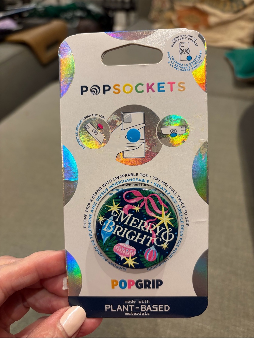 PopSockets Merry & Bright Christmas PopGrip Phone Grip & Stand